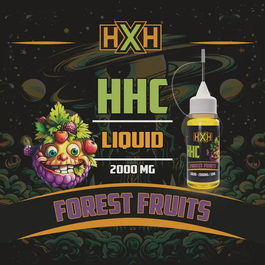 1 x HHC Вейп Течност Forest Fruits от HempXHub, съдържащ 10ml с 95% и терпенов аромат на Forest Fruits, сладък цитрусов аромат за забавен, смеещ се ефект