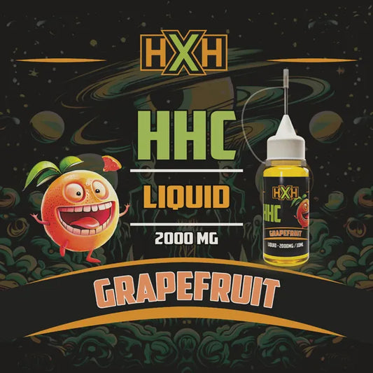 1 x HHC Вейп Течност Grapefruit от HempXHub, съдържащ 10ml с 95% и терпенов аромат на Grapefruit, аромат на грейпфрут за ментално успокояващ ефект,